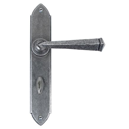 Pewter Gothic Lever Bathroom Set