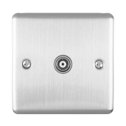 Eurolite Enhance Decorative TV Socket Satin Stainless Steel