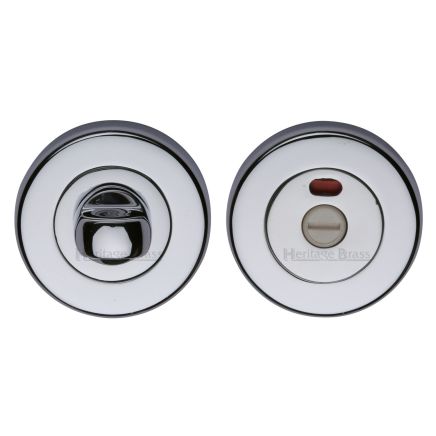 Heritage Brass Indicator Turn & Release for Bathroom Doors Polished Chrome finish