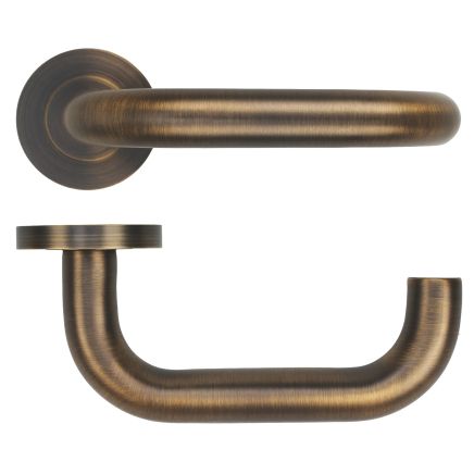 Zoo Hardware Maggiore Lever on Round Rose - Antique Brass