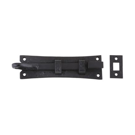 Zoo Hardware Cranked Curly Tail Door Bolt - 150mm x 42mm - Black