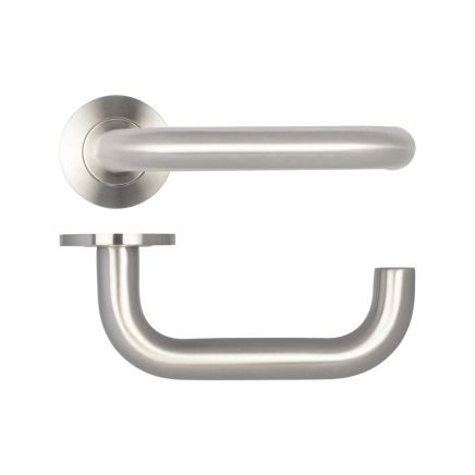 Orbit 19mm Door Handle on 5mm Sprung Rose Grade 304 Satin Stainless Steel - By Frelan Hardware - JSS01