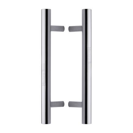 Heritage Brass Back to Back Door Pull Handle Bar Design 305mm Polished Chrome Finish