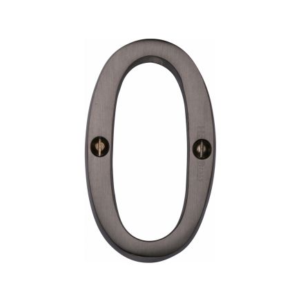 Heritage Brass Numeral 0 Face Fix 76mm (3") Matt Bronze finish