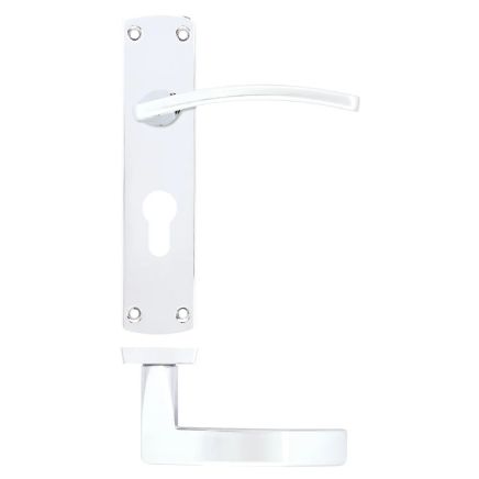 Zoo Hardware Toledo lever on euro backplate - Polished Chrome