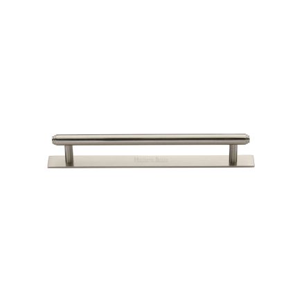 Heritage Brass Cabinet Pull Step Design with Plate 96mm CTC Satin Nickel Finish