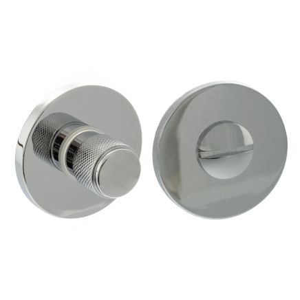 Millhouse Brass Knurled WC Turn and Release on 5mm Slimline Round Rose - Polished Chrome