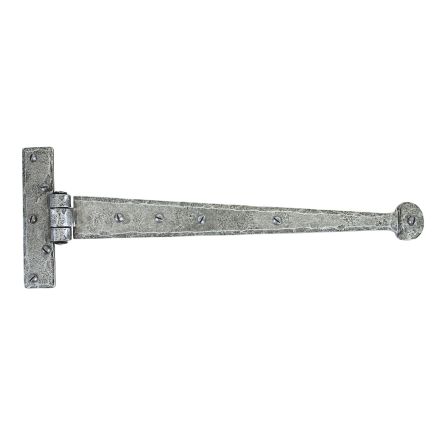 Pewter 15" Penny End T Hinge (pair)