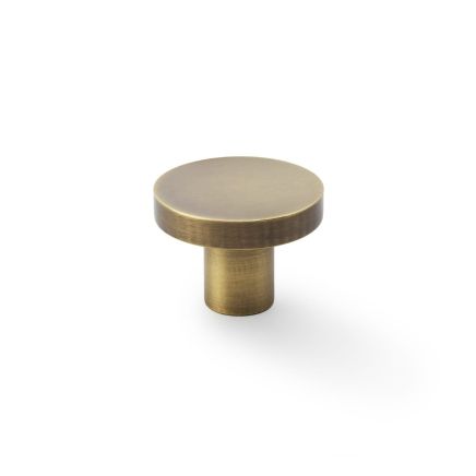 Alexander & Wilks - Hanover Plain Cupboard Knob - Antique Brass - Knob 38mm