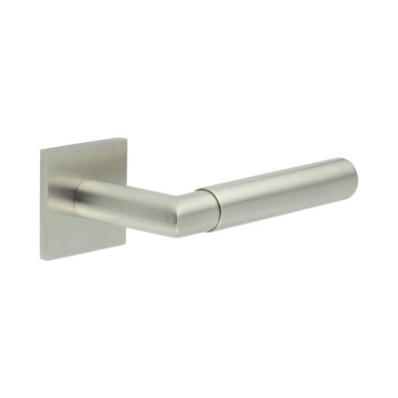 CR-102 Satin Stainless Steel Sprung Square Rose Door Handle - By Frelan Hardware - CR-102B1SSS