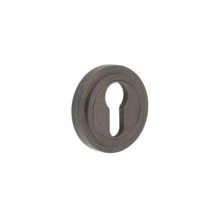Burlington Euro Profile Escutcheons Stepped Rose Dark Bronze - By Frelan Hardware - BUR-61DB-73DB