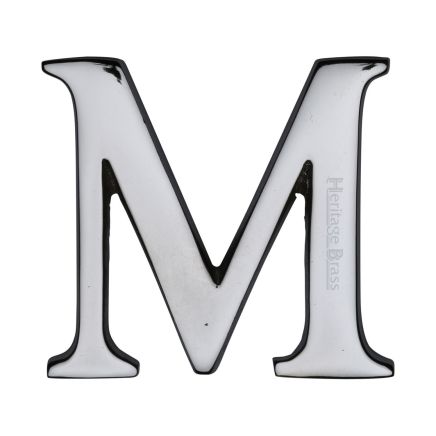 Heritage Brass Alphabet M Pin Fix 51mm (2") Polished Chrome Finish