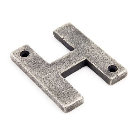 Antique Pewter Letter H