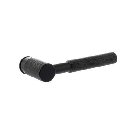 Millhouse Brass Mason Lever Door Handle on Concealed Round Rose - Matt Black (Pair)