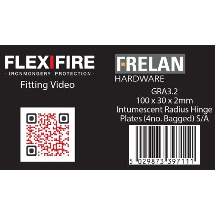 Intumscent Kits for 102mm Radiused Hinges Pack of Four 2mm 60 Minute - By Frelan Hardware - GRA3.2