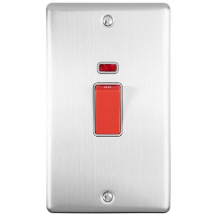 Eurolite Enhance Decorative 45Amp Switch with Neon Indicator Satin Stainless Steel