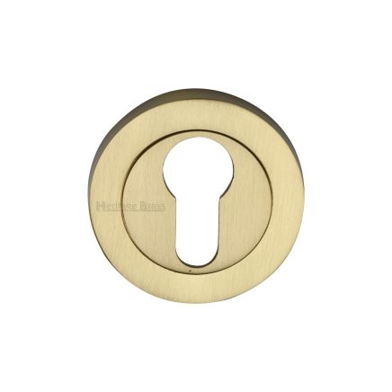 Heritage Brass Euro Profile Cylinder Escutcheon Satin Brass finish