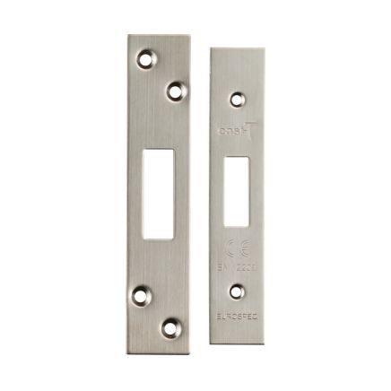 Easi T Forend Strikes & Fixing Pack Deadlocks-Satin Stainless Steel-Square Forend - Satin Stainless Steel
