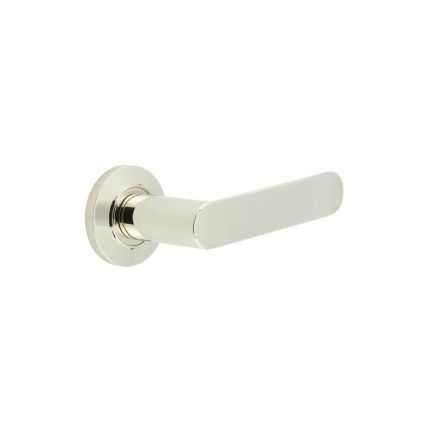 Kensington Door Handles Chamfered Rose Polished Nickel - By Frelan Hardware - BUR25KIT158