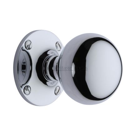 Heritage Brass Mortice Knob Westminster Design Polished Chrome Finish