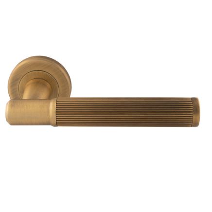 Serozzetta Image Lines Lever On Rose - Antique Brass