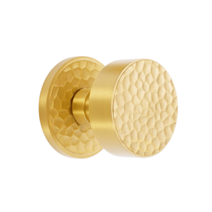 Hammered Knurlmond Mortice Door Knob Satin Brass
