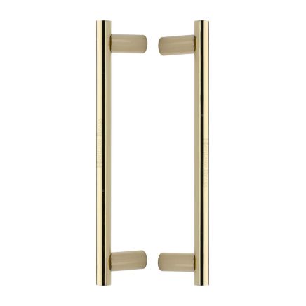 Heritage Brass Back to Back Door Pull Handle Round Bar Design 336mm&nbsp;Polished Brass Finish