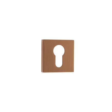 Forme Euro Escutcheons on Minimal Square Rose - Urban Satin Copper