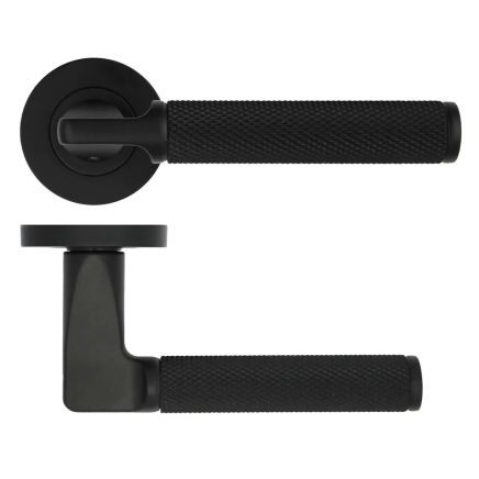 Zoo Hardware Bilbao lever on rose - Matt Black