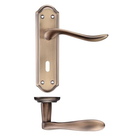 Zoo Hardware Project Lincoln lever on lock backplate - Bronze