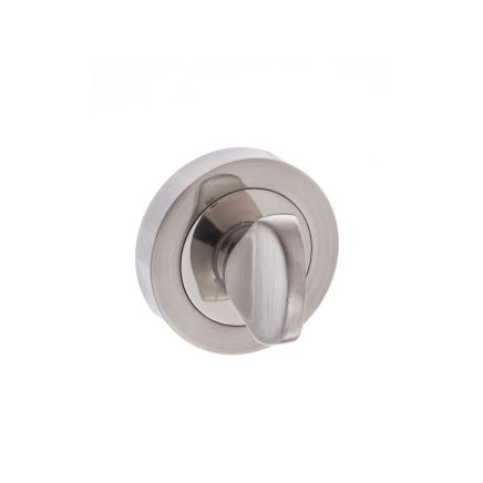 Senza Pari WC Turn and Release on Round Rose - Satin Nickel/Polished Nickel