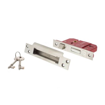 Atlantic 5 Lever Key Sashlock [BS] Keyed Alike 3" - Satin Chrome