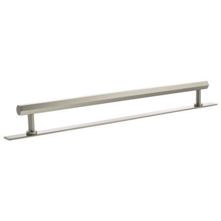 Millhouse Brass Pennington Hexagonal T-Bar Cabinet Pull Handle on Backplate 320mm - Satin Nickel