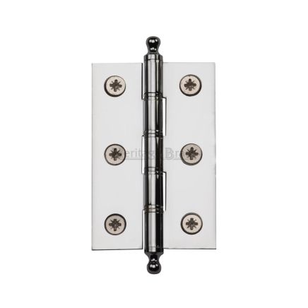 Heritage Brass 3" x 2" Hinge with Finial Polished Chrome Finish