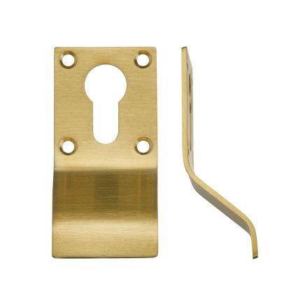 Zoo Hardware Cylinder Latch Pull - Euro Profile - 88mm x 43mm - PVD Satin Brass