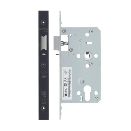 Zoo Hardware 2 Piece - DIN night latch - 72mm c/c - backset 60mm - Black