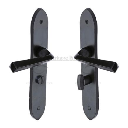 Black Iron Rustic Door Handle Bathroom Set Grafton Design
