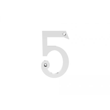 Numerals (0-9) Number 5 - Polished Chrome