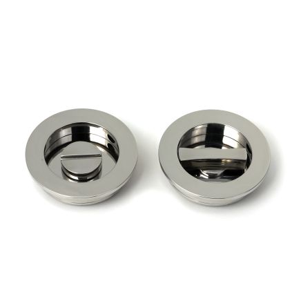 Polished Marine SS (316) 60mm Plain Round Pull - Privacy Set