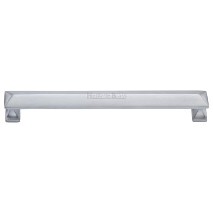 Heritage Brass Cabinet Pull Pyramid Design 203mm CTC Satin Chrome Finish