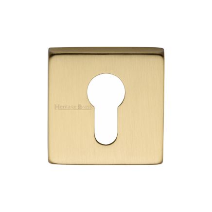 Heritage Brass Euro Profile Cylinder Escutcheon Satin Brass finish