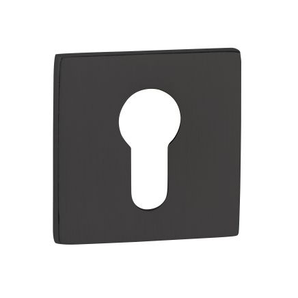 Tupai Rapido 5S Line Euro Escutcheons on 5mm Slimline Square Rose - Pearl Black