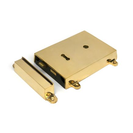 Polished Brass Rim Lock & Cover