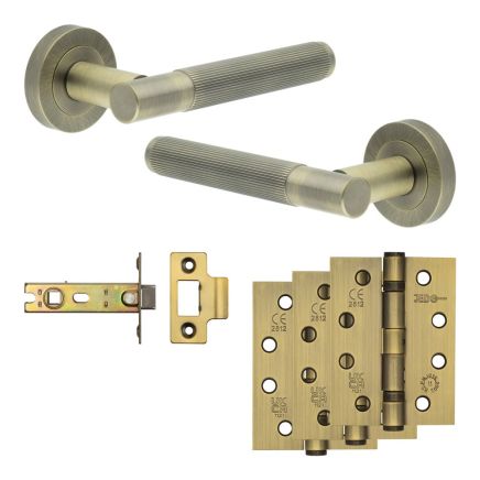 Complete Venice Door Handle Pack - Internal Doors - Antique Brass - By Frelan Hardware - JE-F3A-AB