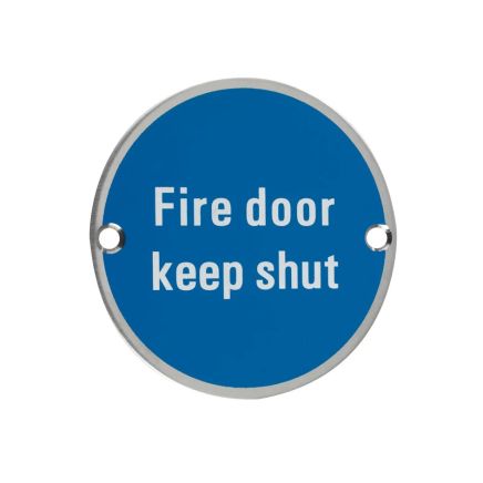 Zoo Hardware Fire Door Keep Shut - 76mm dia - Satin Stainless
