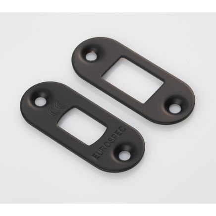 Forend Strike & Fixing Pack To Suit Heavy Duty Tubular Deadbolt Radius - Matt Black