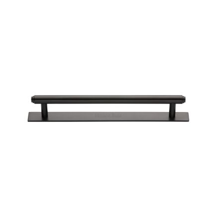 Heritage Brass Cabinet Pull Step Design with Plate 128mm CTC Matt Bronze Finish