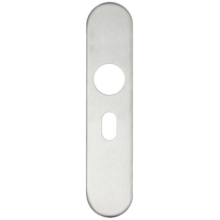 Zoo Hardware Radius Cover plate for 19 mm and 22mm RTD Lever on Backplate - Oval Profile 48.5mm - Stainless Steel