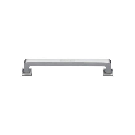 Heritage Brass Cabinet Pull Square Vintage Design 101mm CTC Satin Chrome Finish
