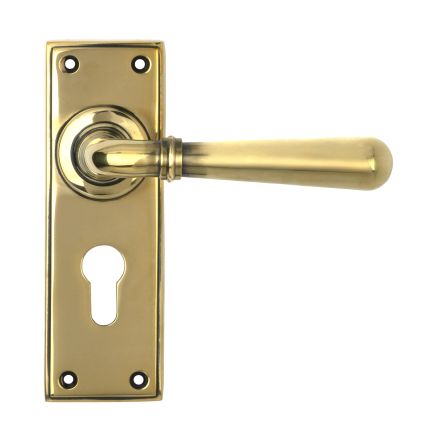 Aged Brass Newbury Lever Euro Lock Set